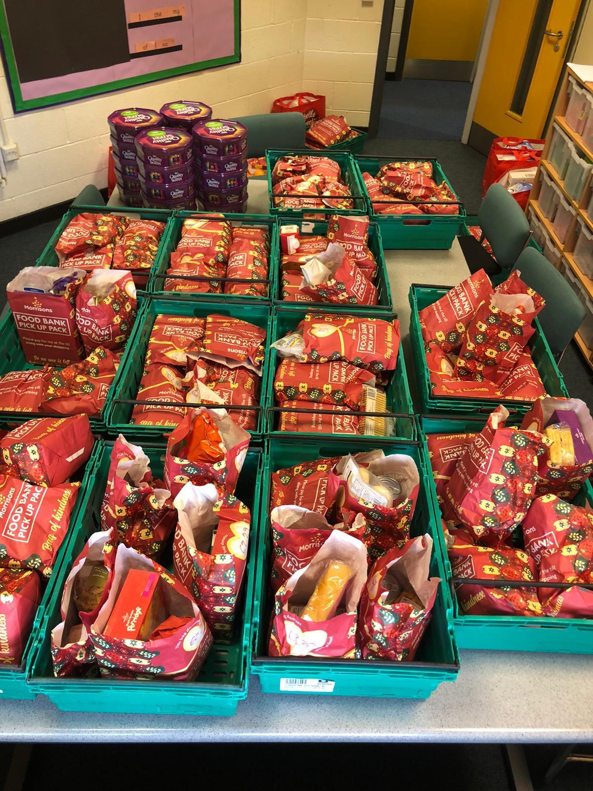 Morrisons supplied 16 food hampers for families. 